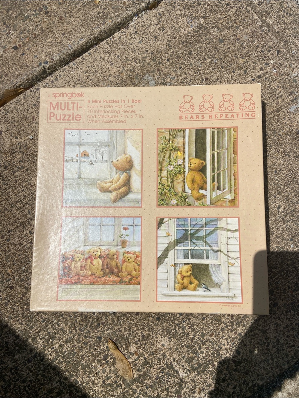 Vintage Springbok Multi-Puzzle Bears Repeating Mini Puzzle Set 4+an extra